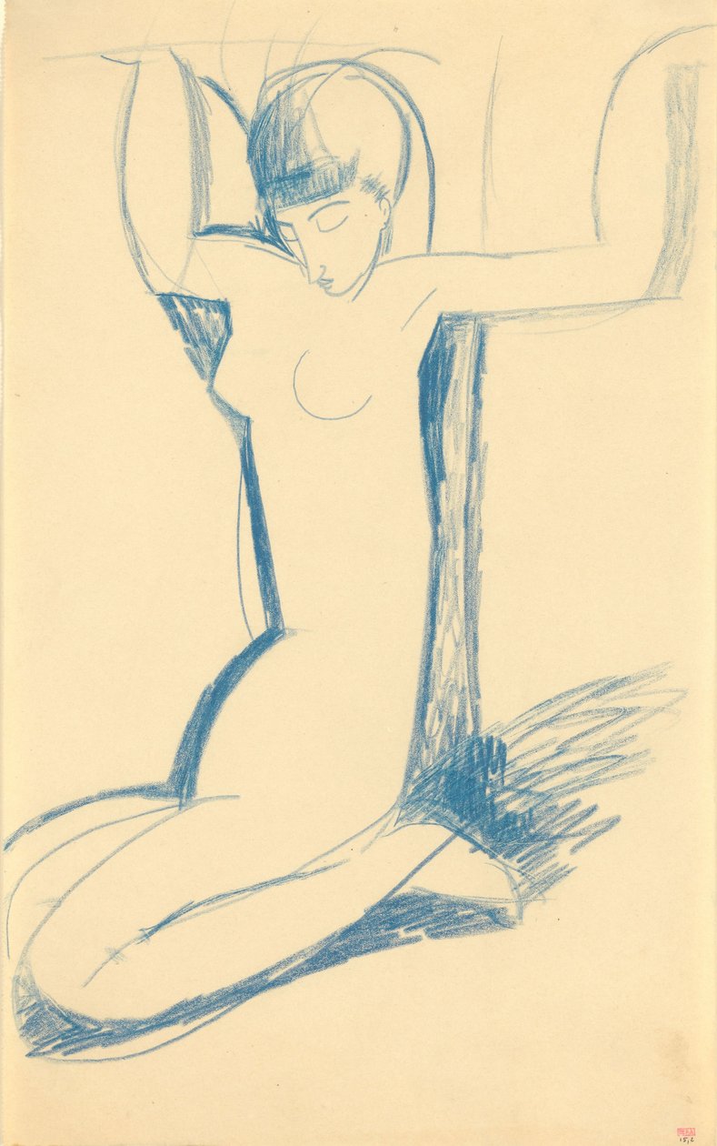 Cariatide blu inginocchiata (Anna Akhmatova) da Amedeo Modigliani