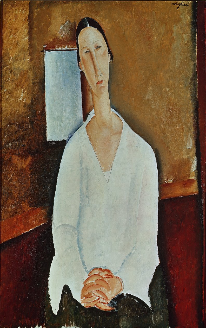 Madame Zborowska con le mani giunte, c.1917 da Amedeo Modigliani
