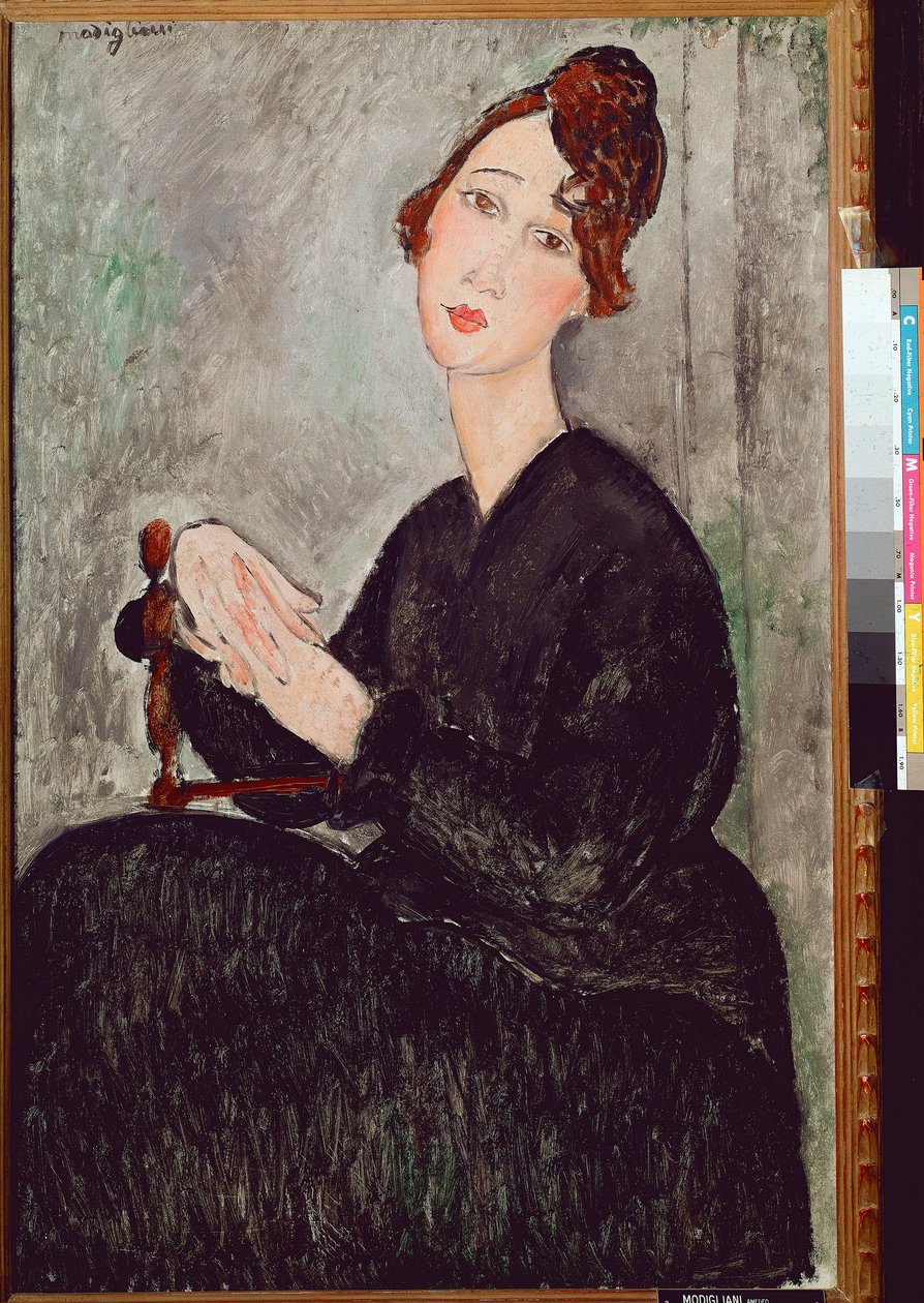 Ritratto di Dedie Hayden. Donna vestita di nero con espressione malinconica. Dipinto di Amedeo Modigliani, 1918 da Amedeo Modigliani