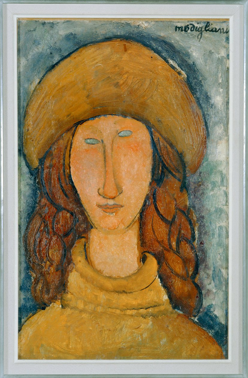 Ritratto di Jeanne Hebuterne (dipinto su tela) da Amedeo Modigliani