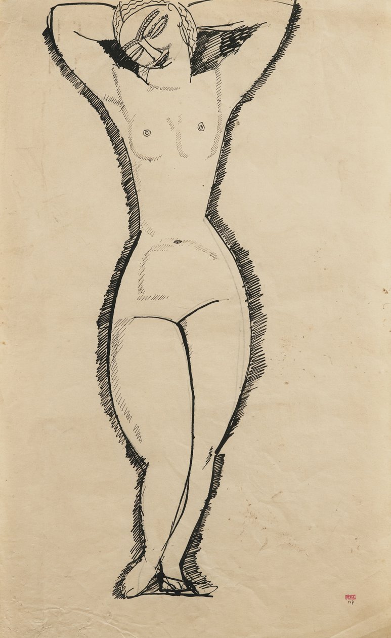 Nudo in piedi con braccia alzate, 1911 da Amedeo Modigliani