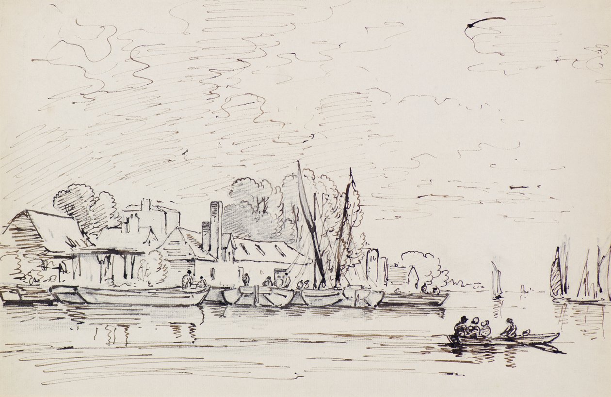 Scena fluviale con chiatte, c.1803 da Amelia Long