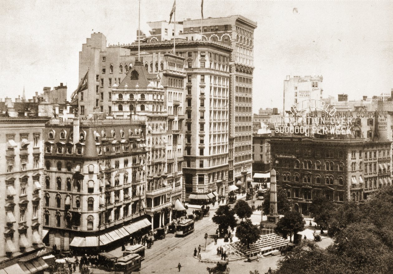 Broadway a Madison Square con il Monumento Worth, 1893 da American Photographer
