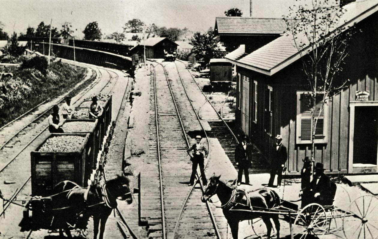 Deposito e binari, Waymart, Pennsylvania, 1895 da American Photographer