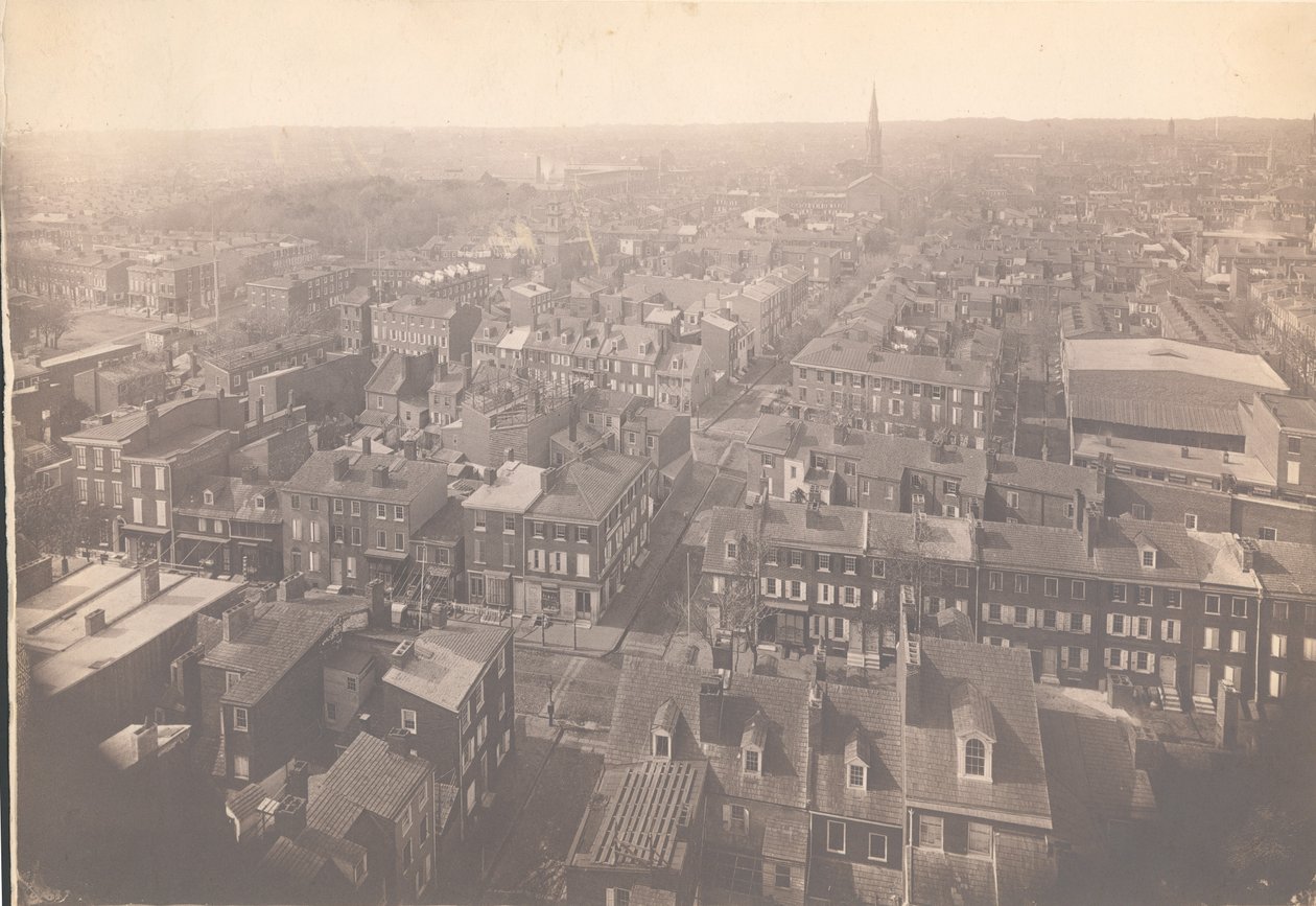 Panorama di Filadelfia, vista ovest - Ovest dalla torre di tiro, 1870 da American Photographer