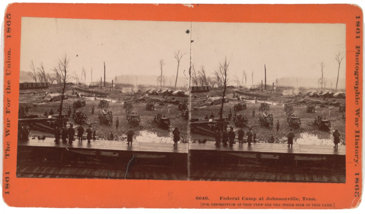 Vista stereocard di Johnsonville, TN prima dell
