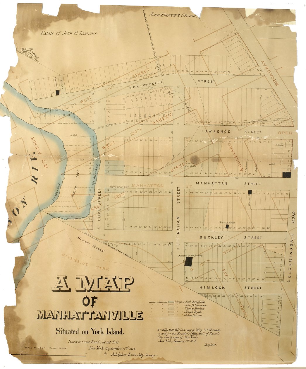 Mappa di Manhattanville situata sull