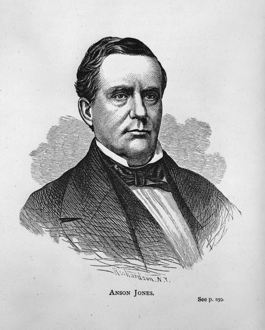 Anson Jones, dal Texas History Scrapbook da American School