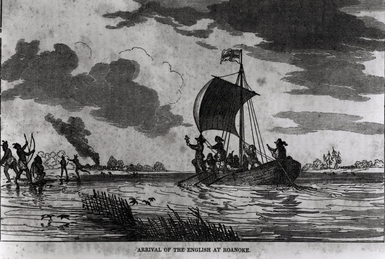 Arrivo degli inglesi a Roanoke, 1587, da 