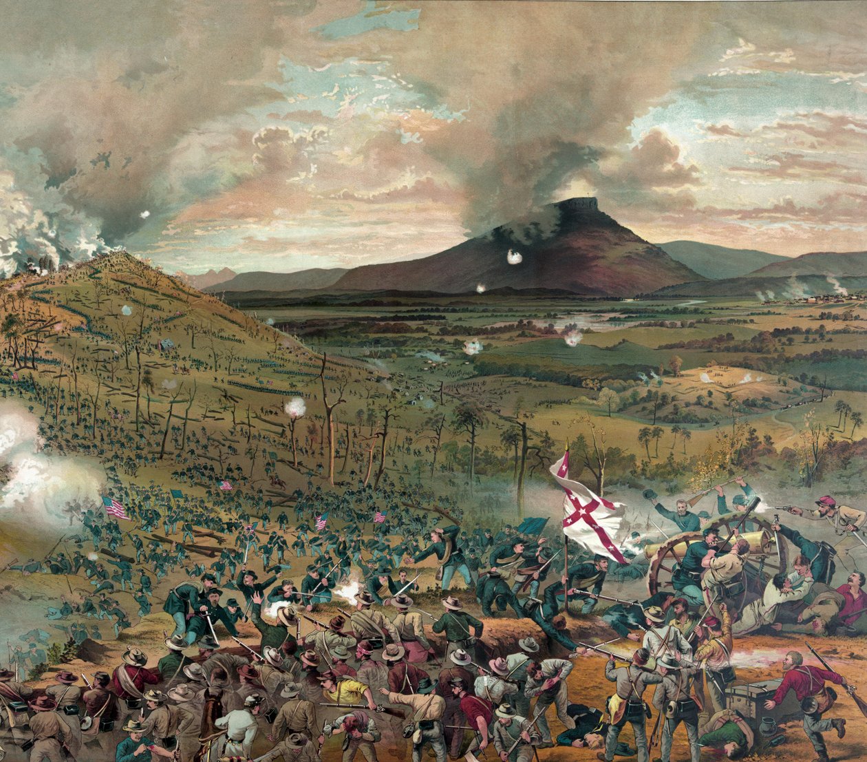 Battaglia di Mission Ridge, 25 novembre 1863 - presentato con i complimenti della McCormick Harvesting Machine Company, pub. 1886 da American School