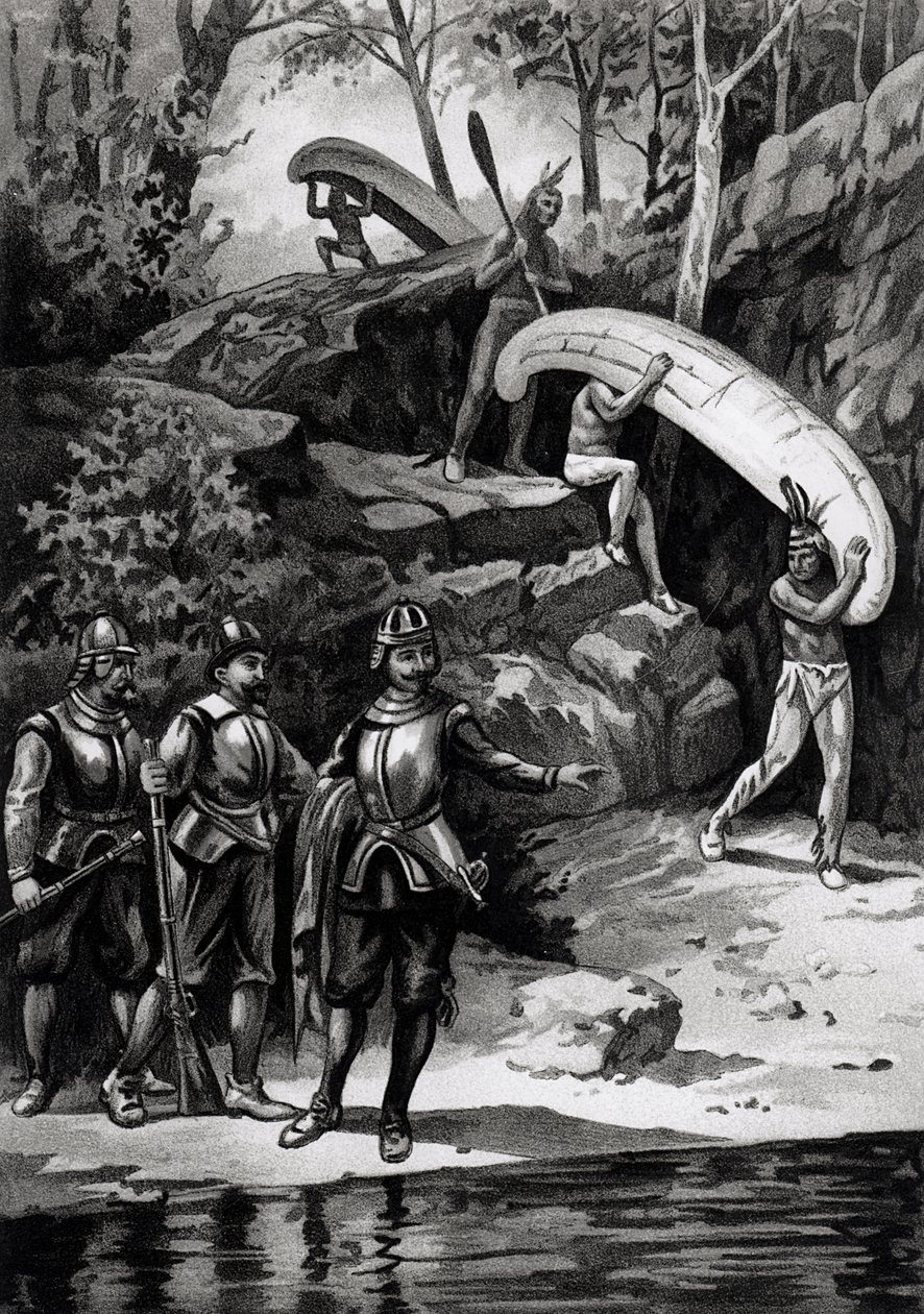 Champlain esplora la natura selvaggia canadese, 1603, da 