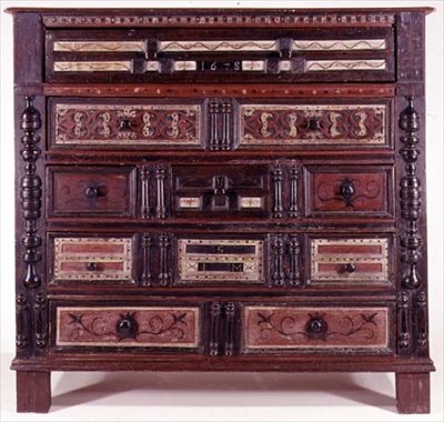 Cassettiera, probabilmente di Thomas Dennis, 1678 da American School