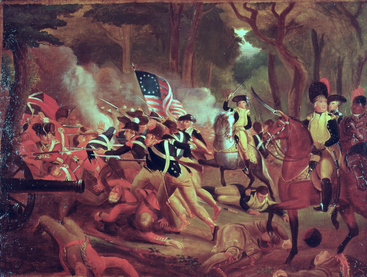 Colonnello William Washington alla battaglia di Cowpens, Carolina del Sud, 17 gennaio 1781 da American School