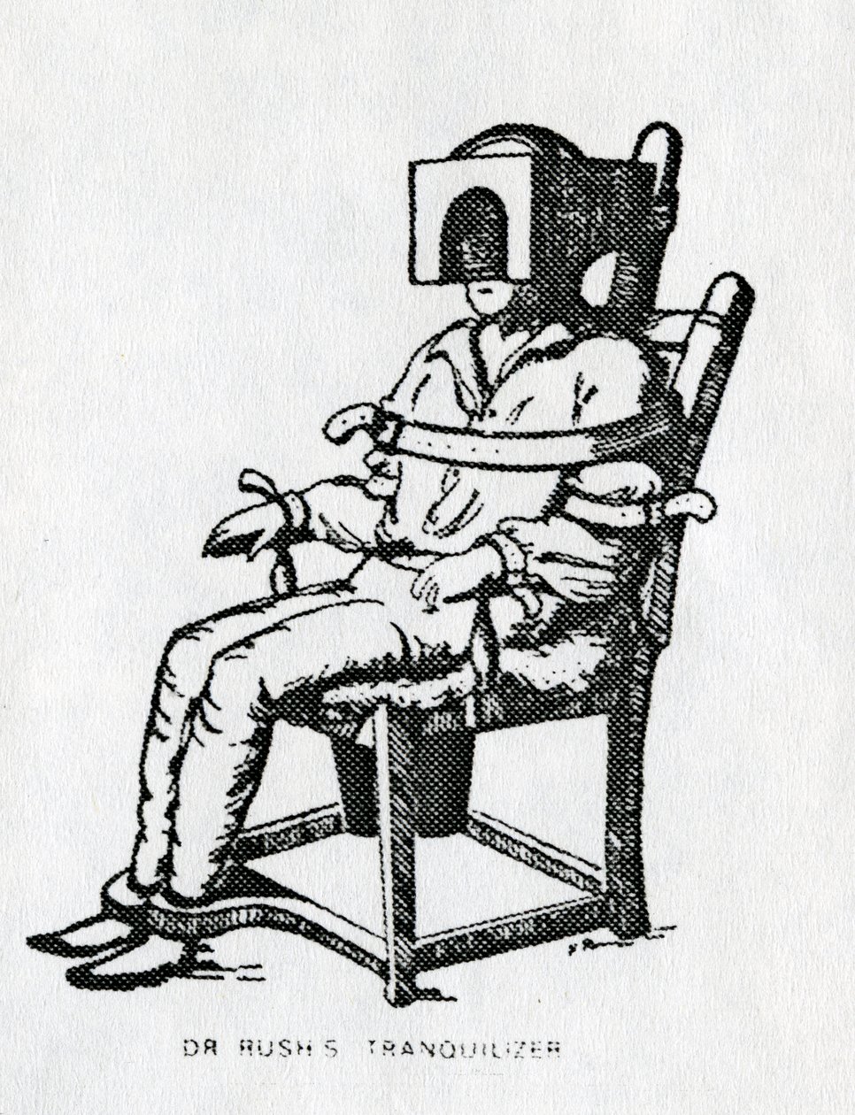 La sedia tranquillizzante del Dr. Rush da American School