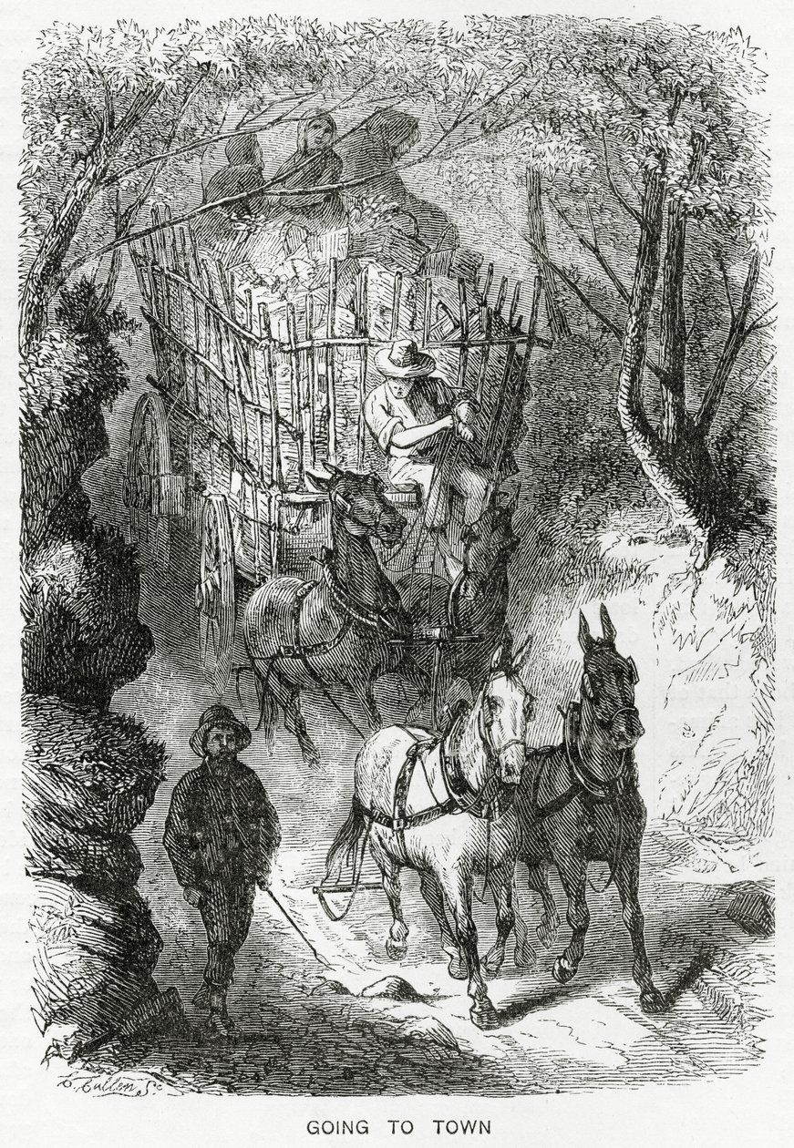Andare in Città, illustrazione per una storia, Una Comunità di Reietti, da Appletons Journal, 23 marzo 1872 da American School