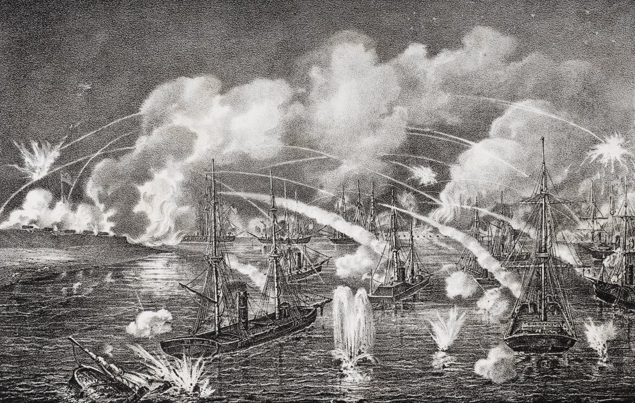 Bombardamento navale notturno di Fort Jackson, Louisiana 1862 da American School