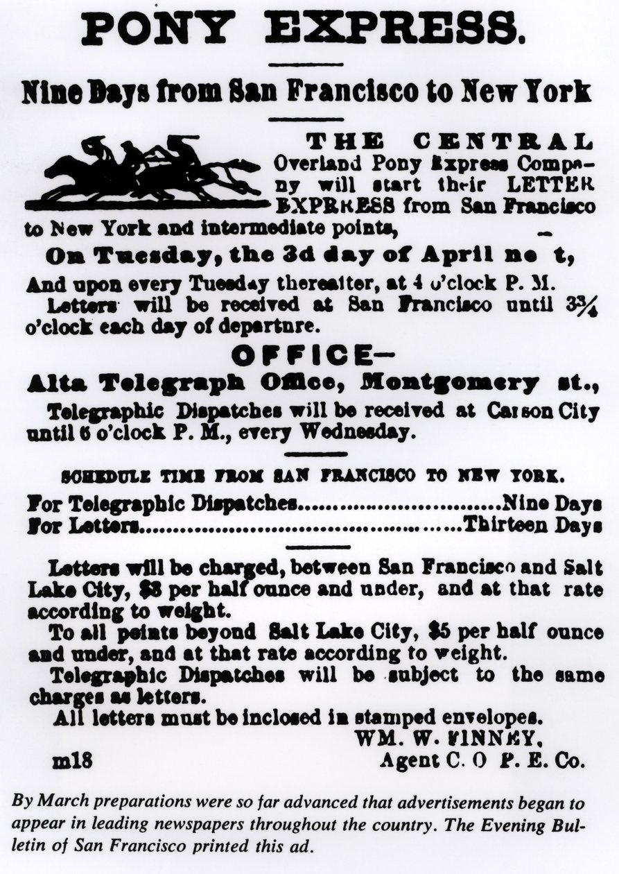 Pony Express, nove giorni da San Francisco a New York da American School