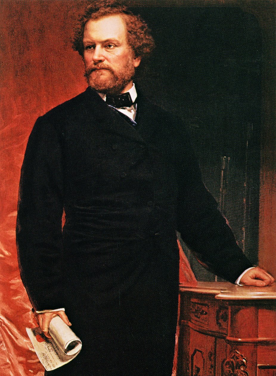 Ritratto di Samuel Colt, inventore del revolver da American School