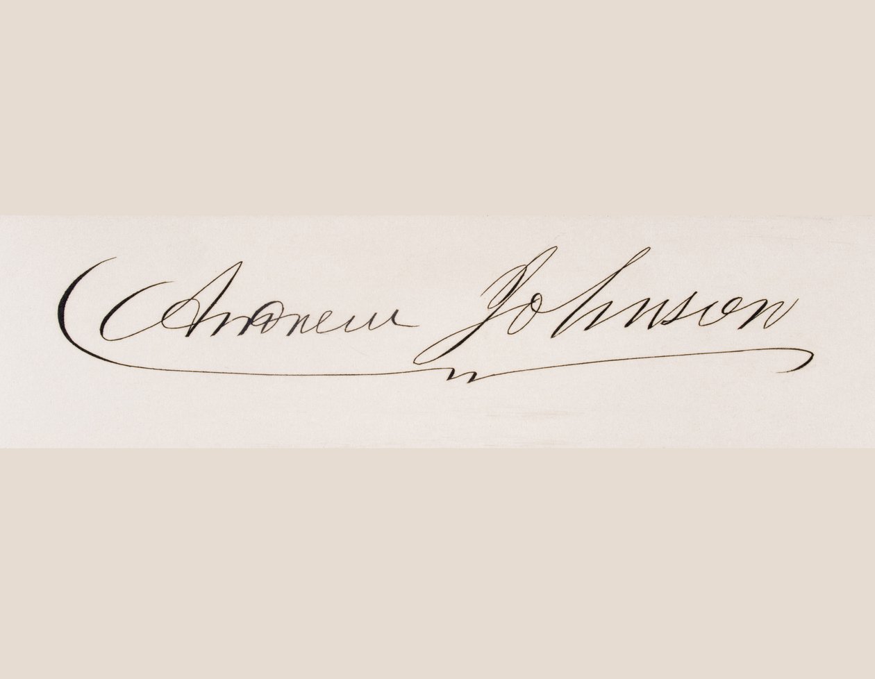 Firma di Andrew Johnson da American School