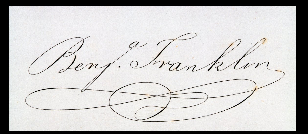 Firma di Benjamin Franklin da American School