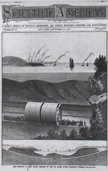 Tunnel Sotterraneo sotto il fiume St. Claire, da Scientific American, 13 settembre 1890 da American School