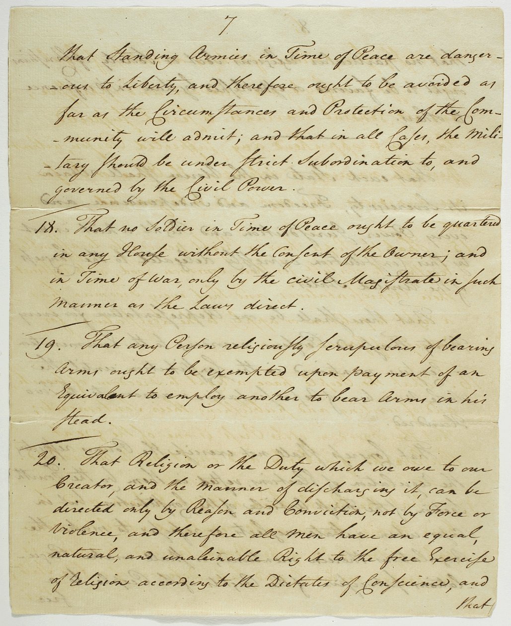 La Carta dei Diritti, copia firmata a Federal Hall, 1789 da American School