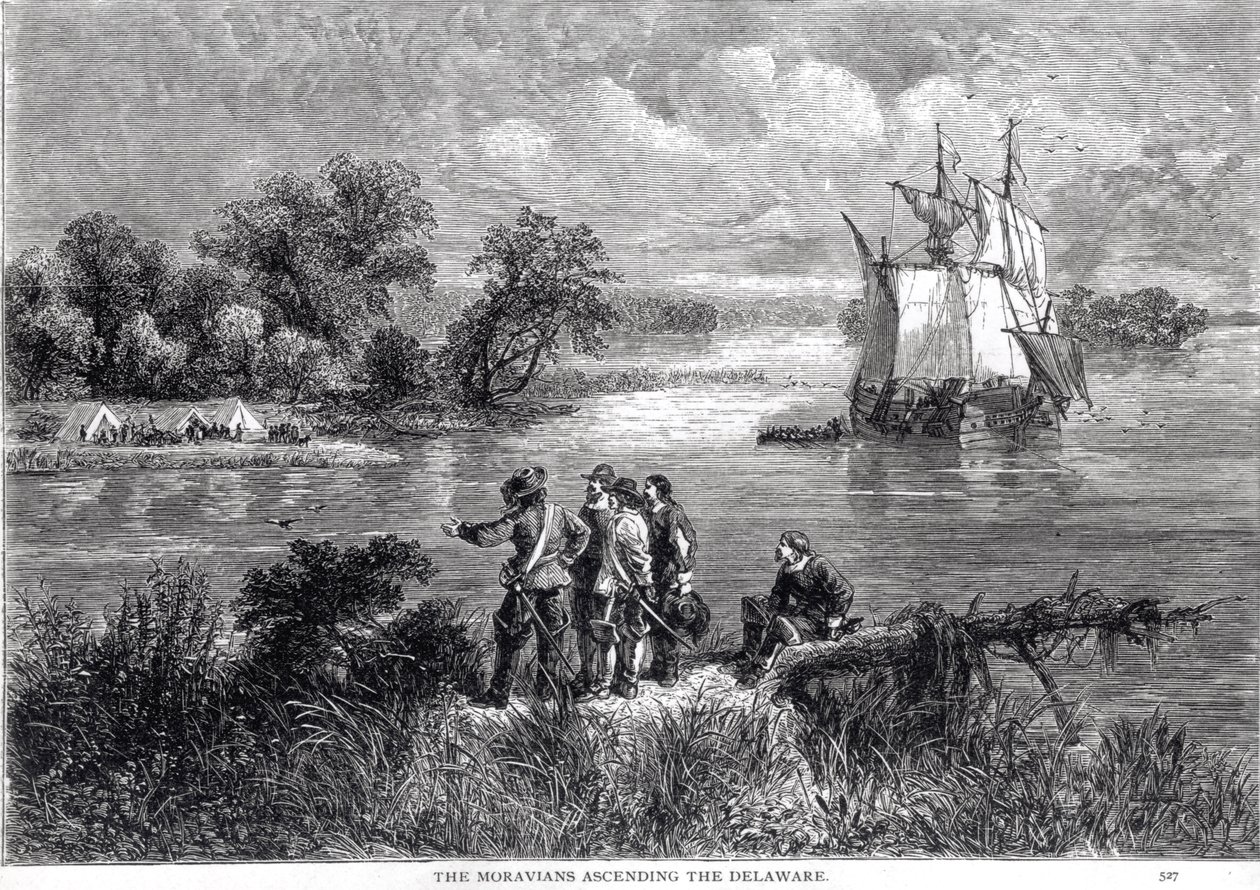 I Moravi che Risalgono il Delaware, da 
