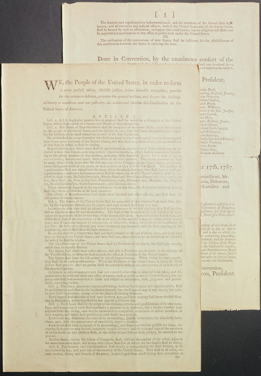 La Costituzione degli Stati Uniti, 1787 da American School
