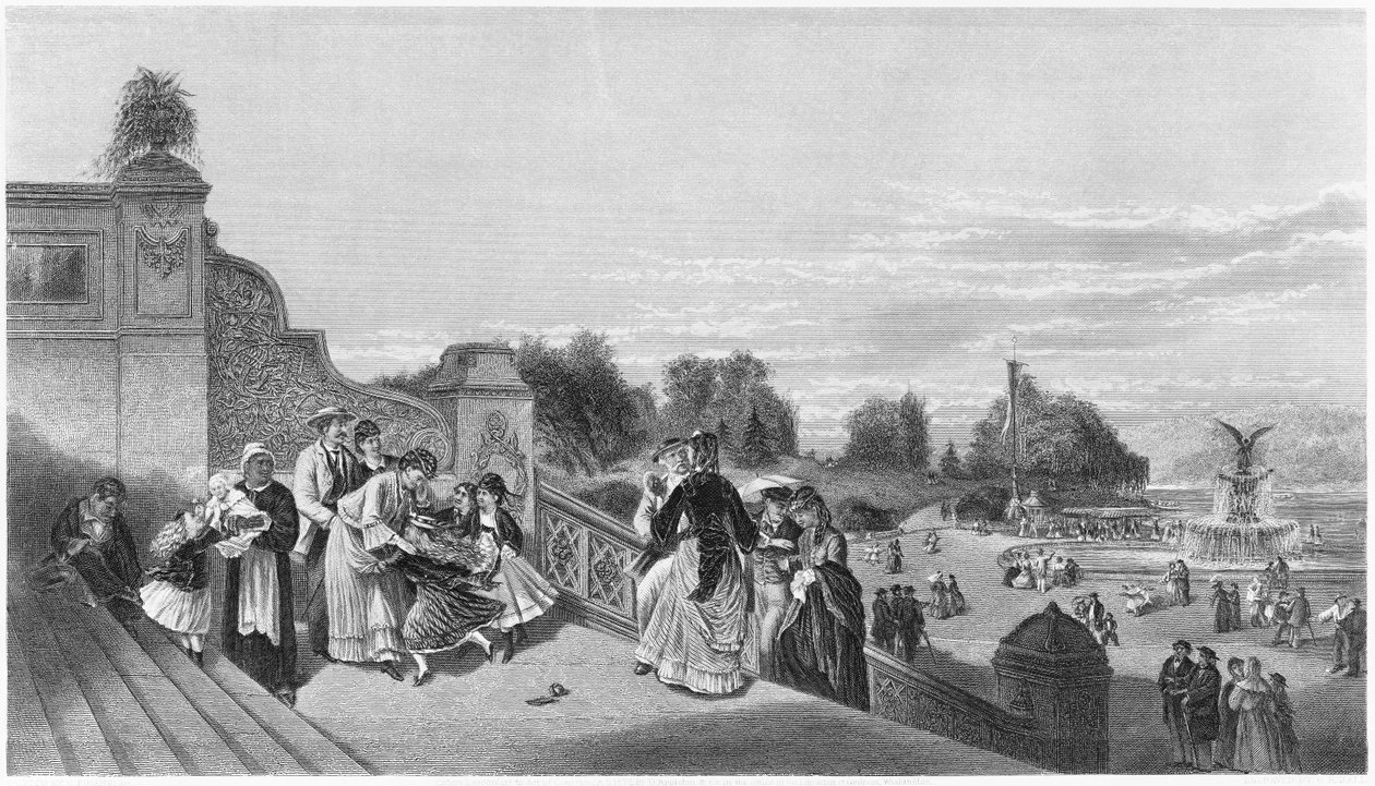 Vista della Terrazza, Central Park, 1872 da American School