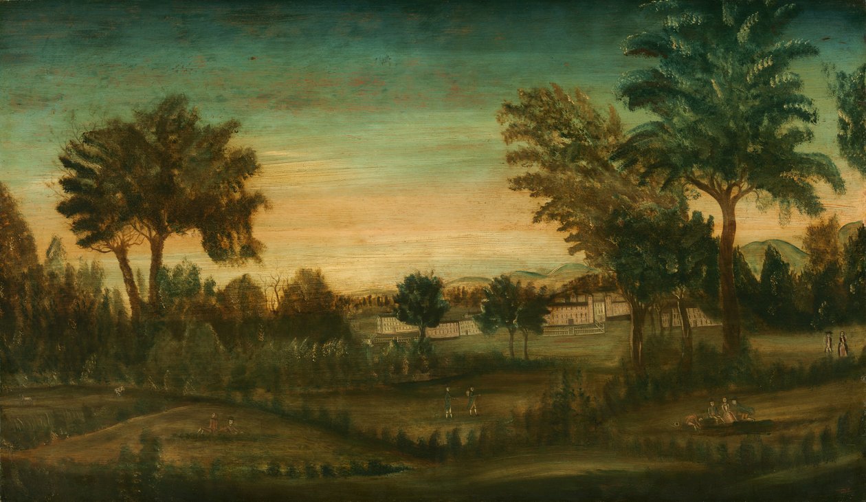 Paesaggio con edifici da American 18th Century