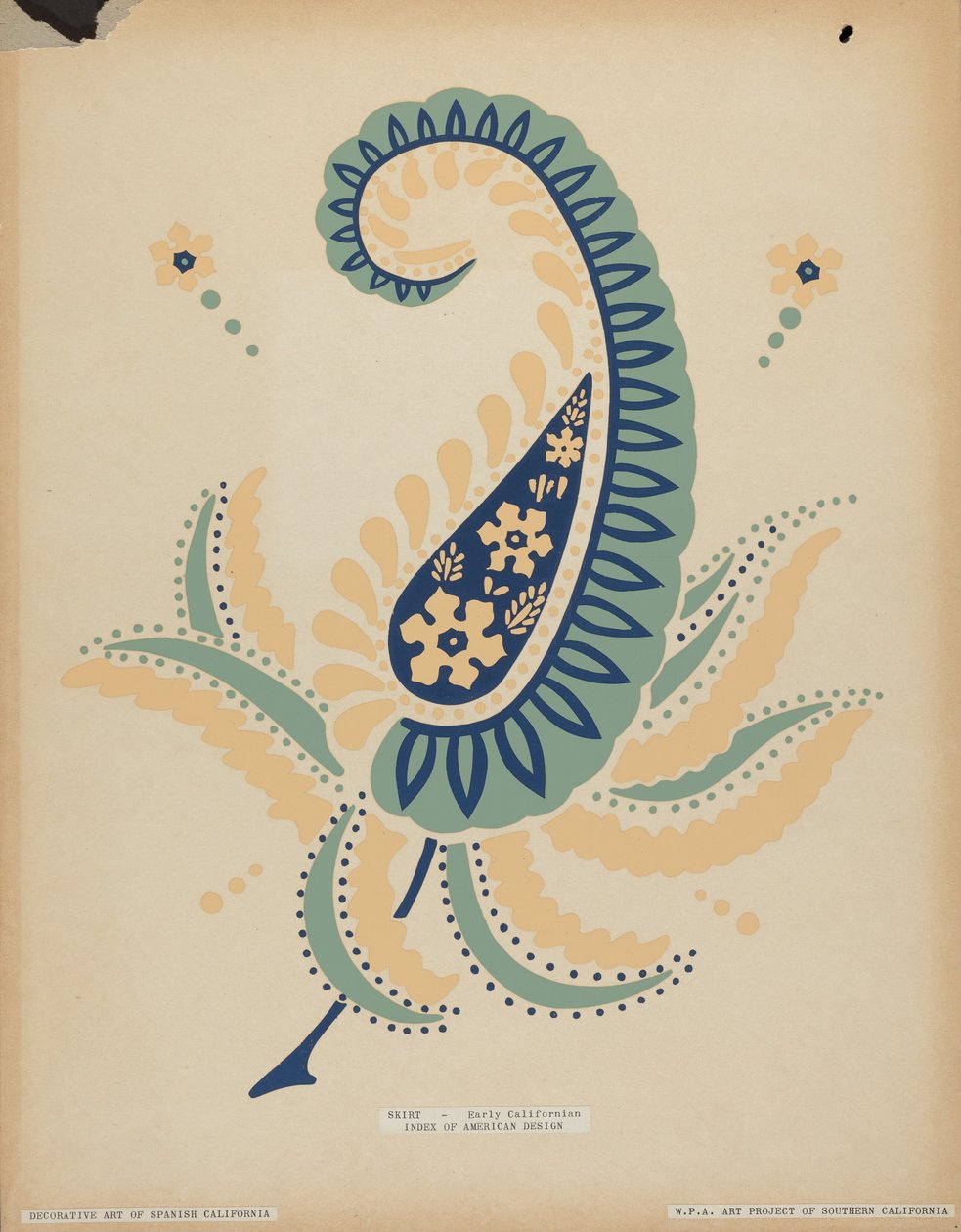 Gonna californiana antica dal portfolio "Decorative Art of Spanish California" da American 20th Century