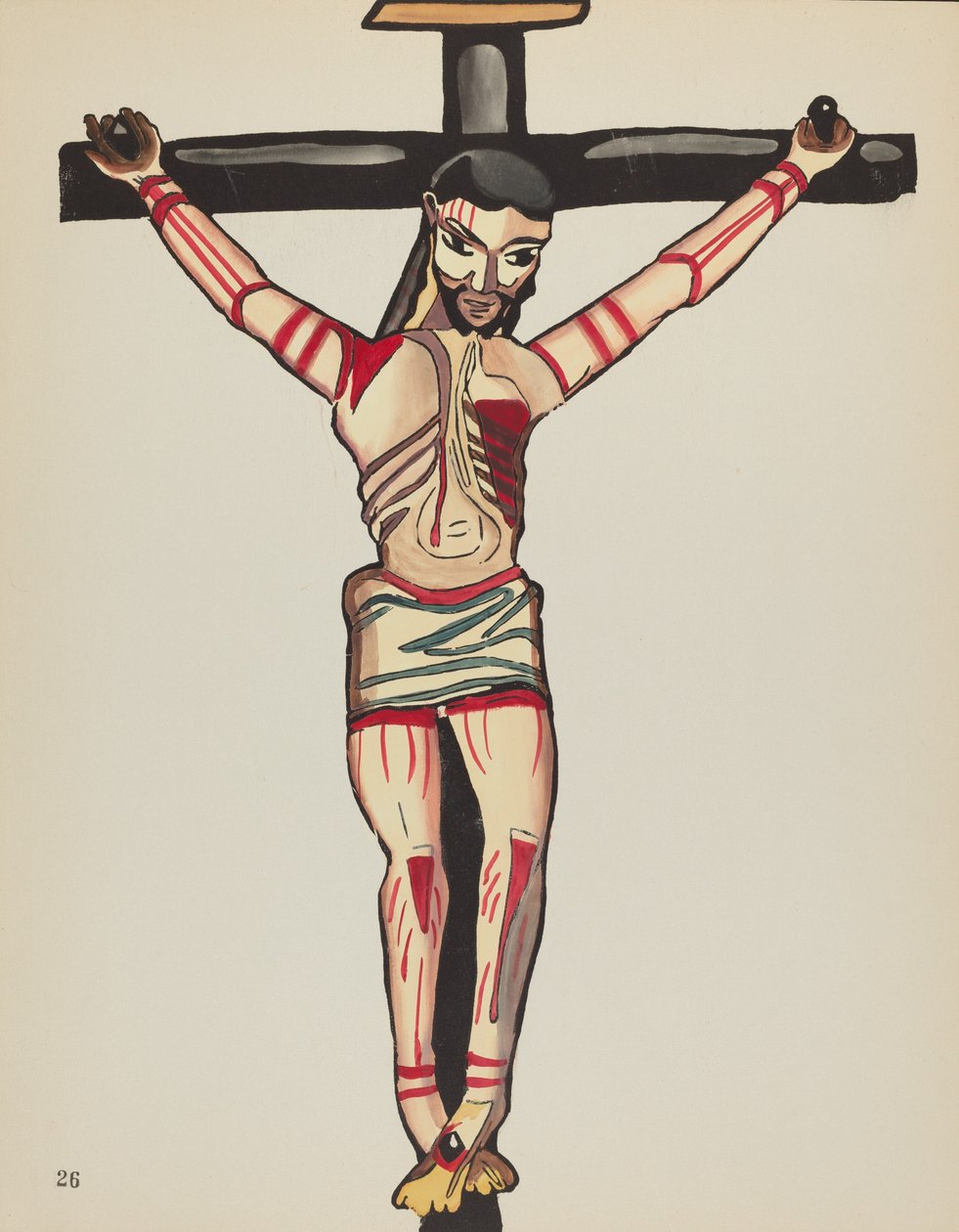 Tavola 26: Cristo crocifisso: dal portfolio "Disegni coloniali spagnoli del Nuovo Messico" da American 20th Century