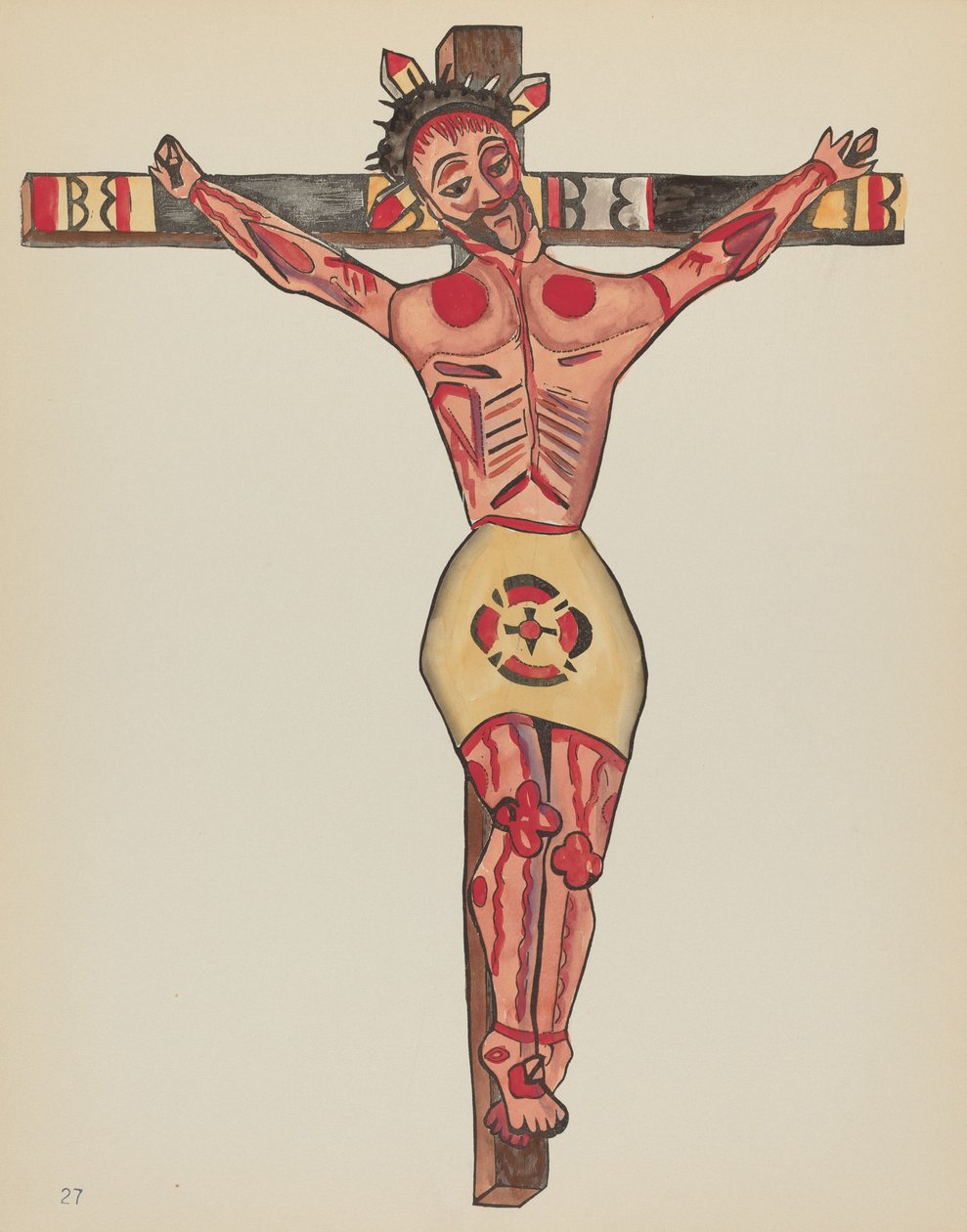 Tavola 27: Cristo crocifisso: dal portfolio "Designs coloniali spagnoli del Nuovo Messico" da American 20th Century