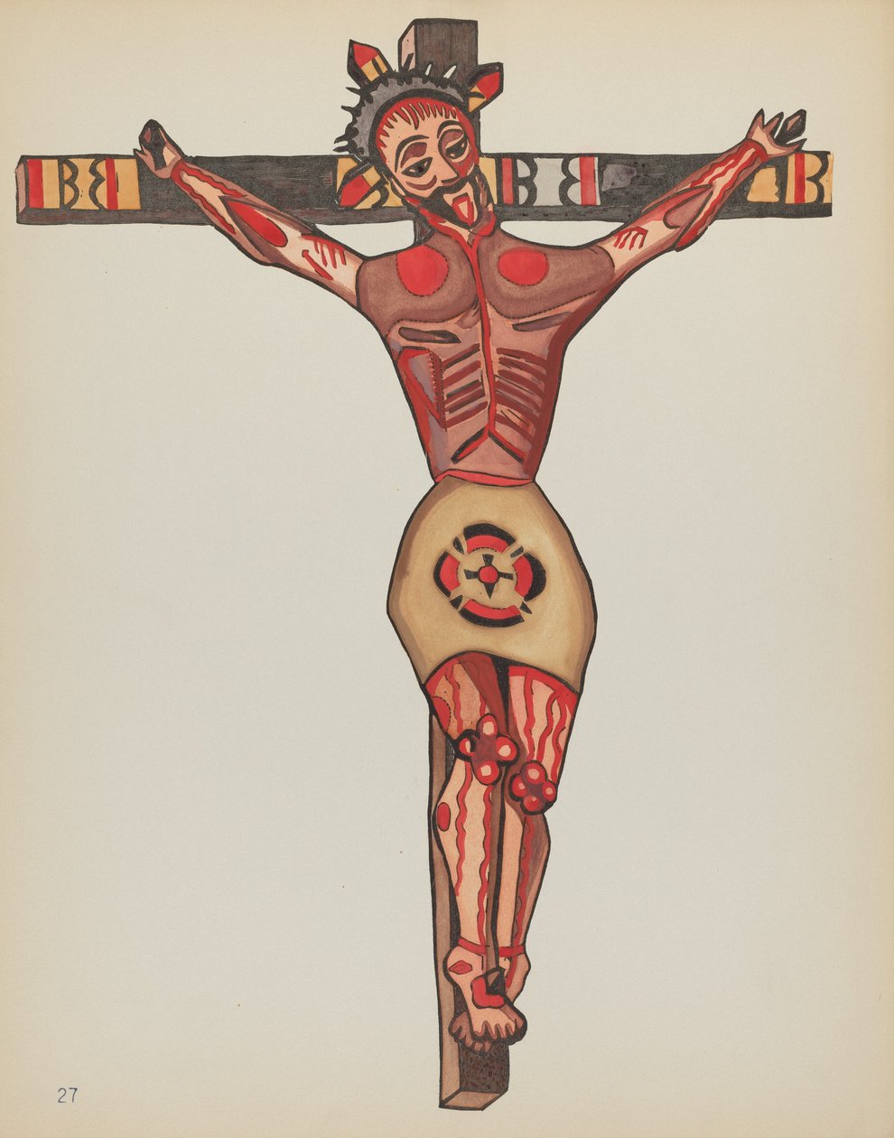 Tavola 27: Cristo crocifisso: Dal portfolio "Disegni coloniali spagnoli del Nuovo Messico" da American 20th Century