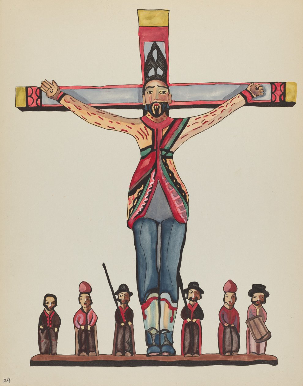 Tavola 29: San Acacio: dal portfolio "Disegni coloniali spagnoli del Nuovo Messico" da American 20th Century