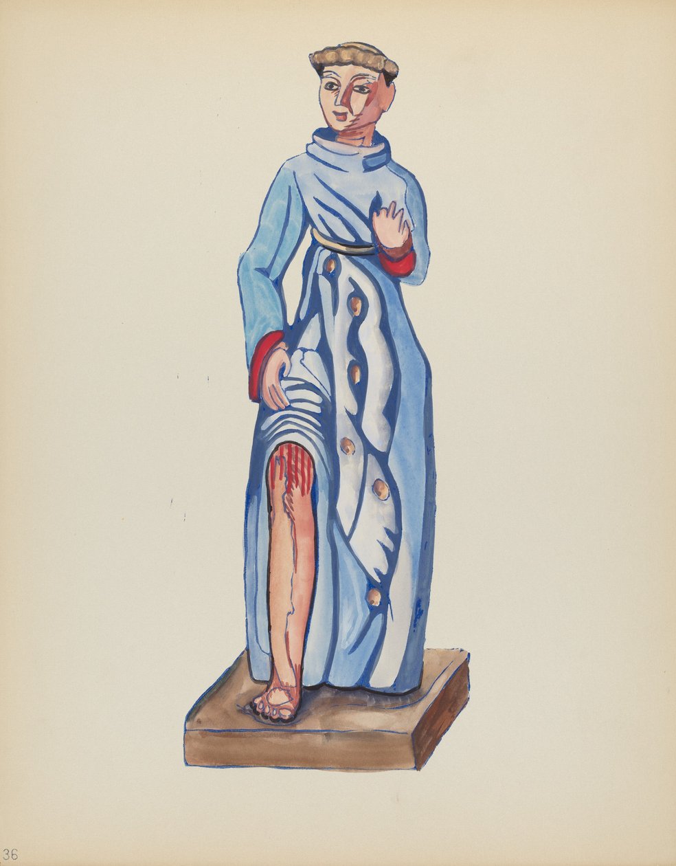 Tavola 36: San Rocco: Dal portfolio "Disegni coloniali spagnoli del Nuovo Messico" da American 20th Century