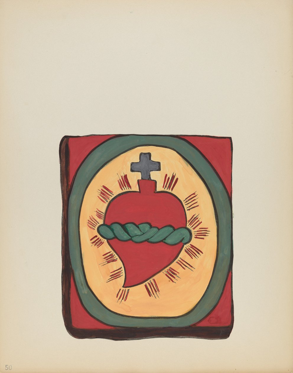 Tavola 50: Sacro Cuore: Dal Portfolio "Designs Coloniali Spagnoli del Nuovo Messico" da American 20th Century