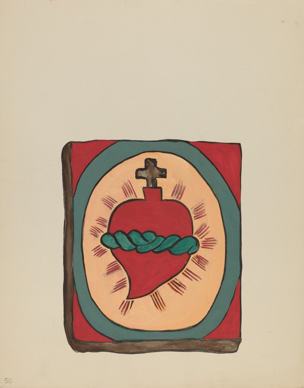Tavola 50: Sacro Cuore: Dal portfolio "Design coloniali spagnoli del Nuovo Messico" da American 20th Century