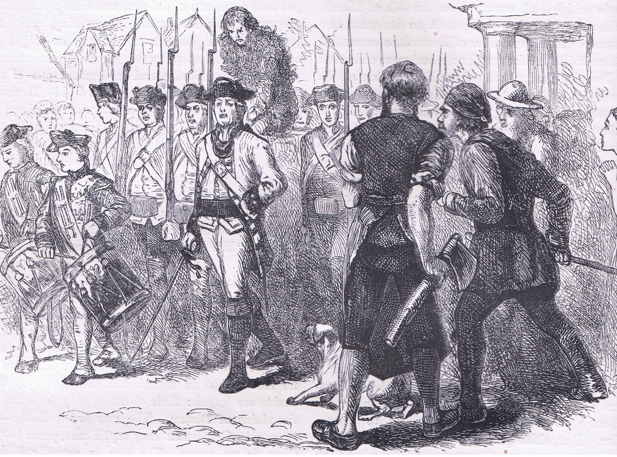 Un contadino coperto di catrame e piume, illustrazione da Cassells History of the United States pubblicata da Cassell, Petter & Galpin, c.1900 da American English school