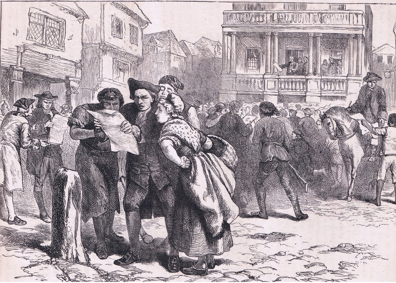 I bostoniani leggono lo Stamp Act da American English school