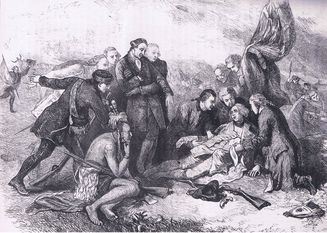 Morte di Wolfe, illustrazione da Cassells History of the United States pubblicata da Cassell, Petter & Galpin, c.1900 (litografia) da American English school