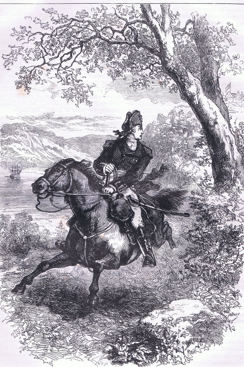 Fuga di Benedict Arnold, illustrazione da Cassells History of the United States pubblicata da Cassell, Petter & Galpin, c.1900 da American English school