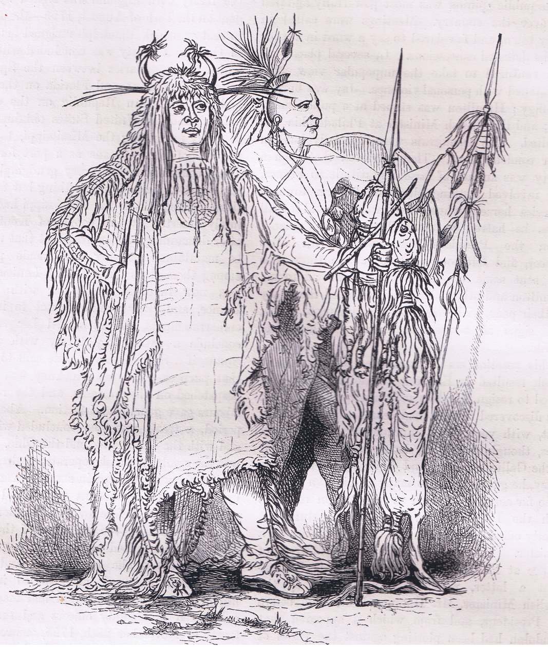 Gruppo di indiani di frontiera, illustrazione da Cassells History of the United States pubblicato da Cassell, Petter & Galpin, c.1900 da American English school