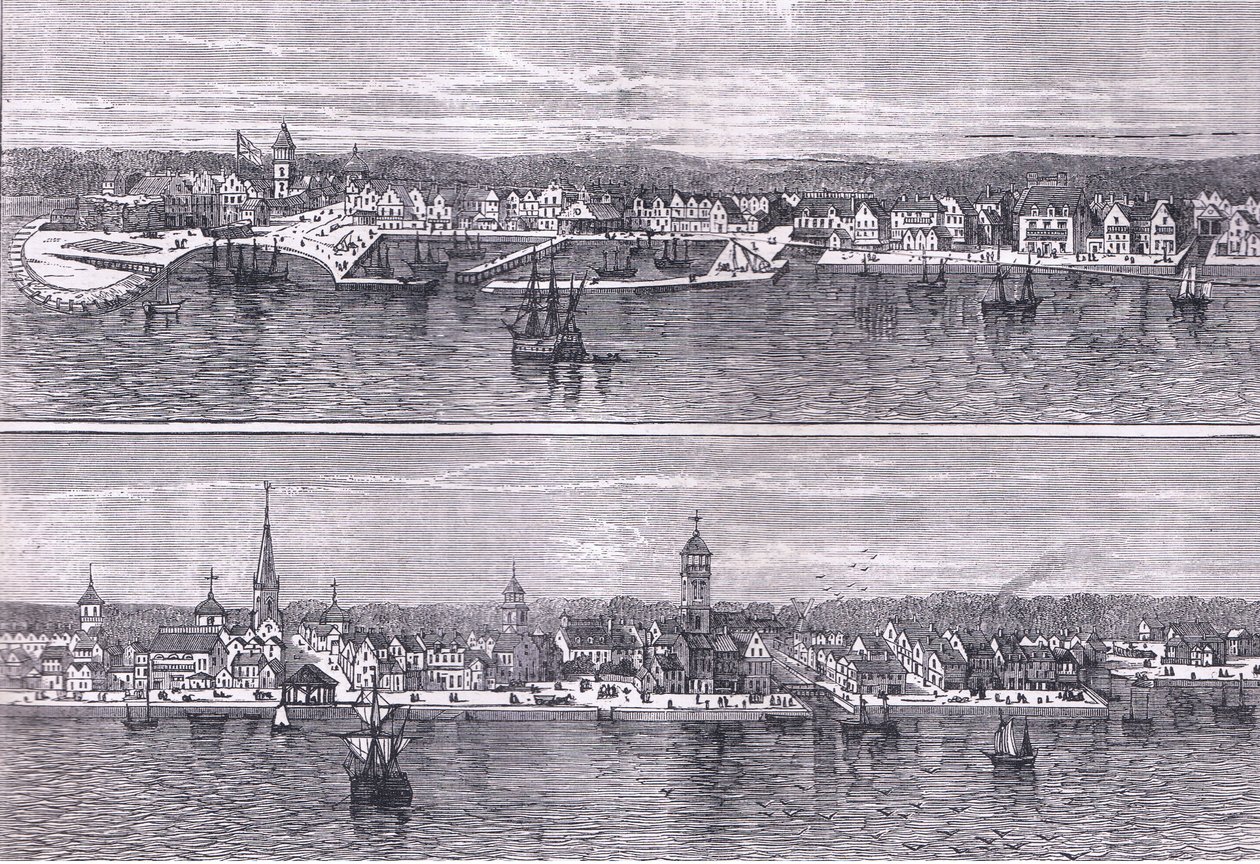 New York a metà del diciannovesimo secolo, illustrazione da Cassells History of the United States pubblicata da Cassell, Petter & Galpin, c.1900 (litografia) da American English school