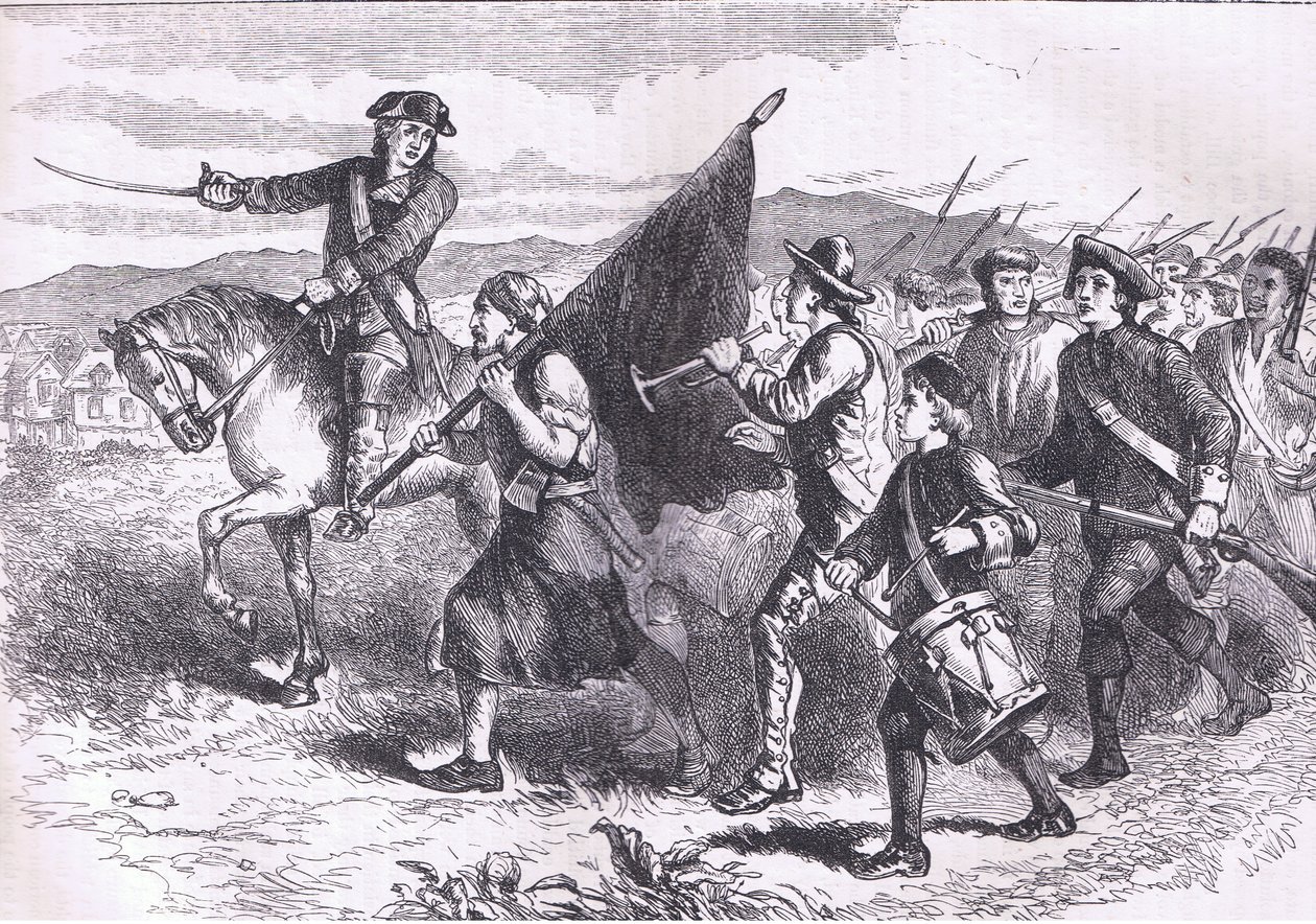 La folla a Springfield con la bandiera nera, illustrazione da Cassells History of the United States pubblicata da Cassell, Petter & Galpin, c.1900 (litografia) da American English school