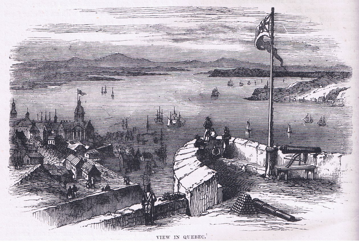 Veduta di Quebec, illustrazione da Cassells History of the United States pubblicata da Cassell, Petter & Galpin, c.1900 da American English school