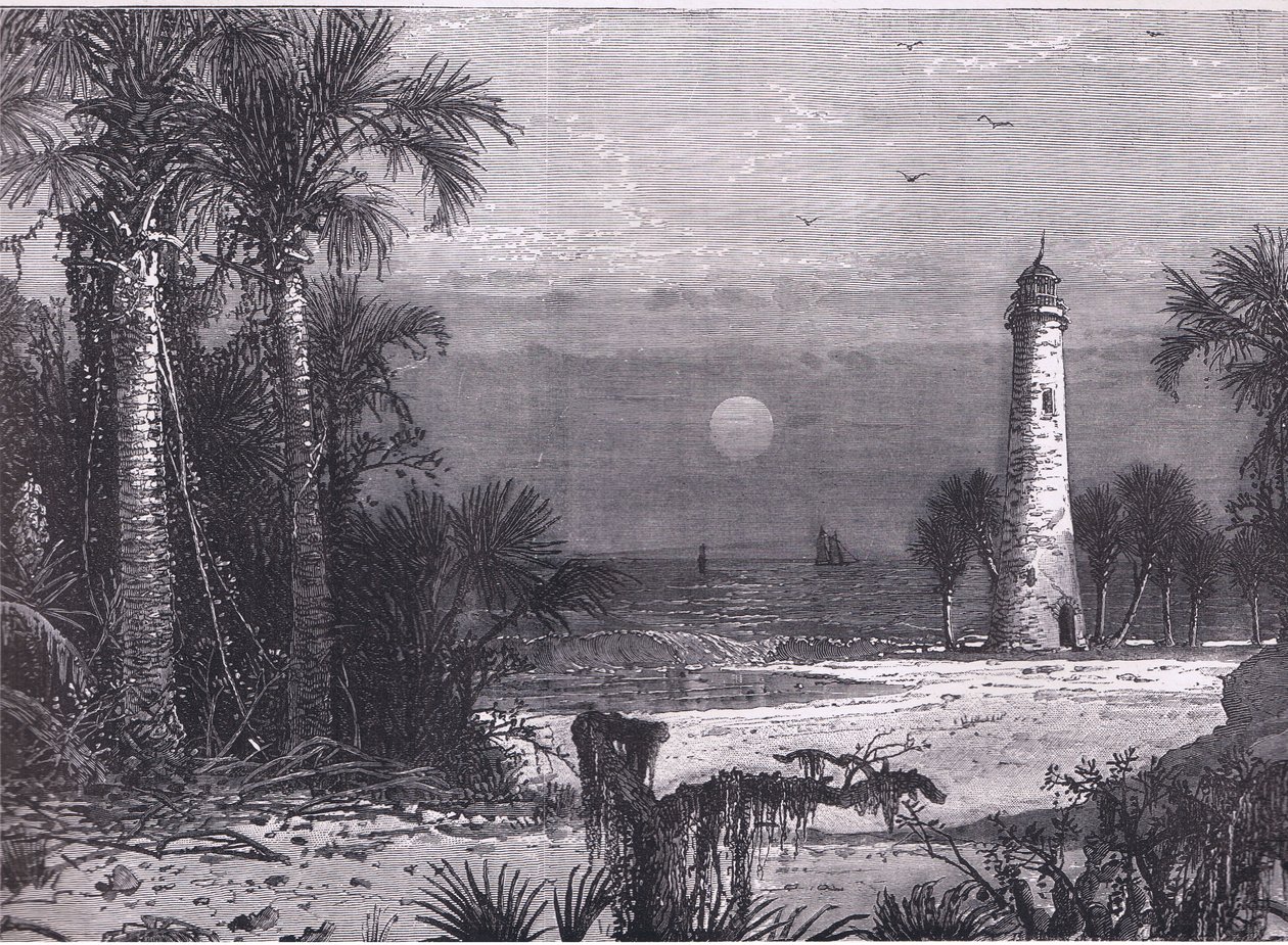 Veduta della costa della Florida, illustrazione da Cassells History of the United States pubblicata da Cassell, Petter & Galpin, c.1900 (litografia) da American English school