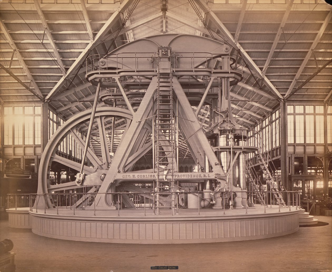 Motore Corliss, Esposizione Internazionale del Centenario, Filadelfia, 1876 (stampa all