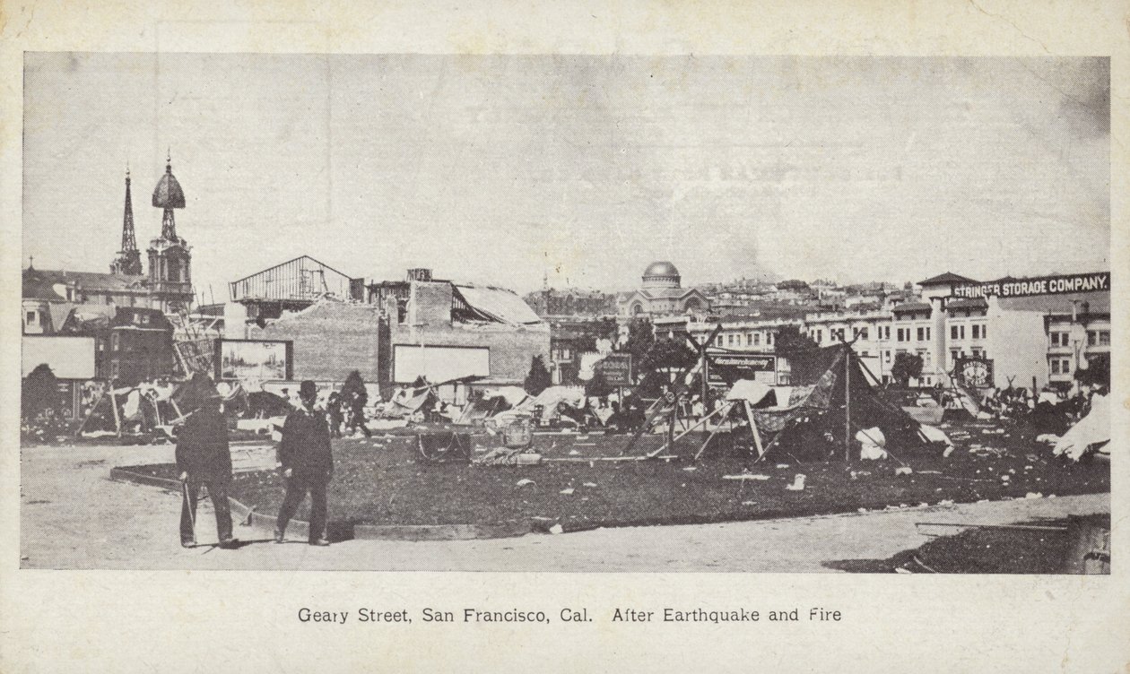 Geary Street, San Francisco, dopo il terremoto e l