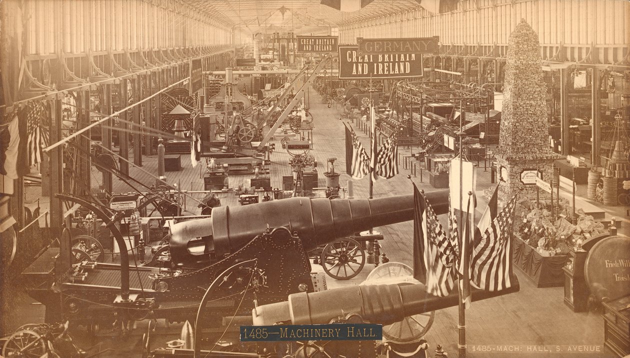 Cannoni di Krupp, esposizione tedesca, Esposizione Internazionale del Centenario, Filadelfia, 1876 (stampa all